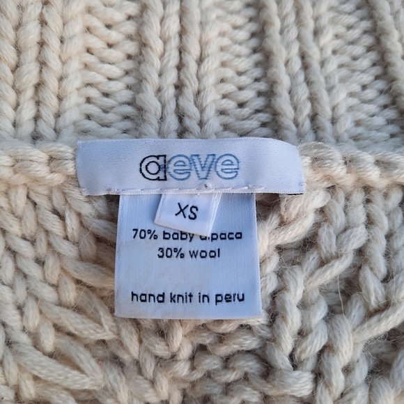 Anthropologie Aeve Peruvian Baby Alpaca Wool Chunky Cable Knit Cardigan Sweater - Picture 8 of 10